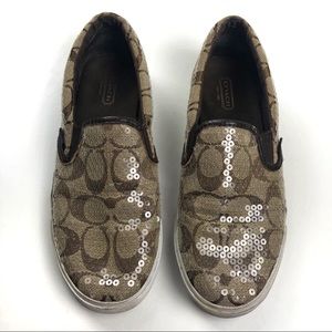 Coach Kivy Sequin Slip On Shoes
